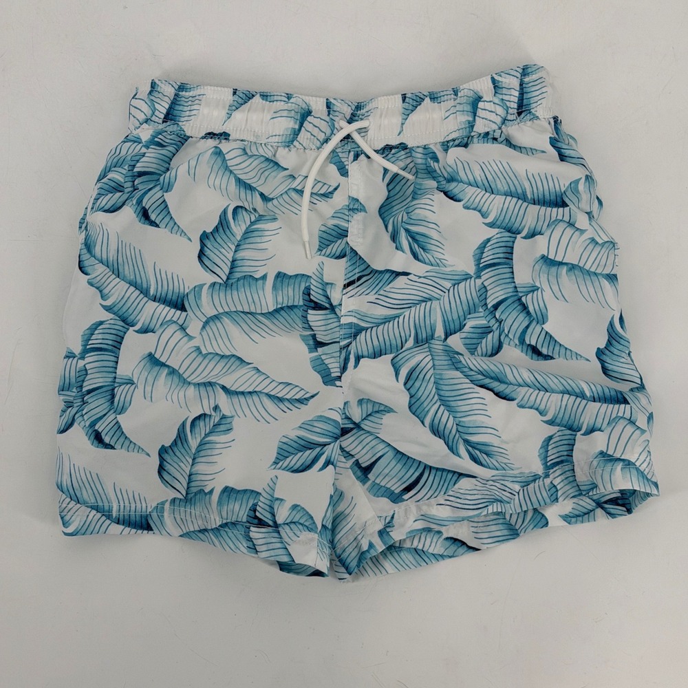 Janie and Jack Kids Swim Trunks Shorts Size 8 Palm Leaf Print Elastic‎ Waist